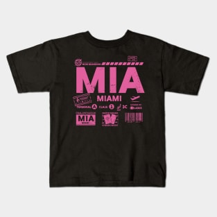 Vintage Miami MIA Airport Code Travel Day Retro Travel Tag Kids T-Shirt